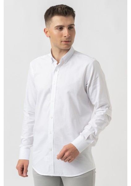 Aarburg G45044 Pamuklu Regular Fit Oxford Gömlek Beyaz fiyatları
