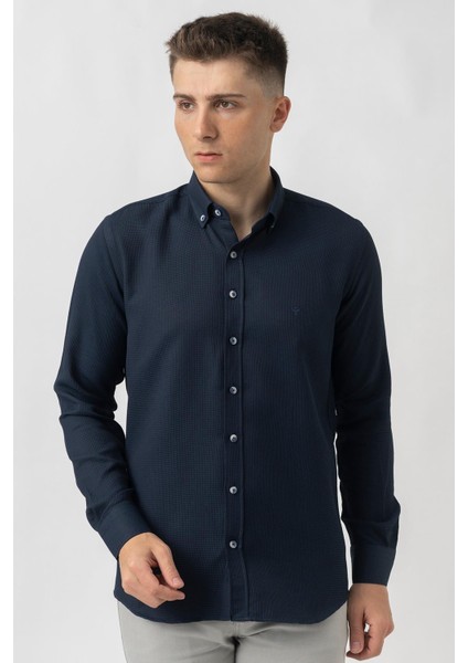 Aarau G1001 Armürlü Pamuklu Regular Fit Gömlek Laci