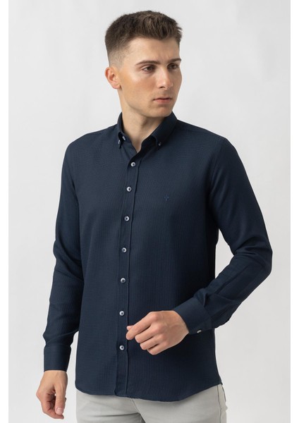 Aarau G1001 Armürlü Pamuklu Regular Fit Gömlek Laci
