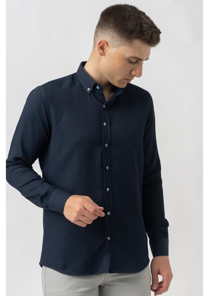 Aarau G1001 Armürlü Pamuklu Regular Fit Gömlek Laci