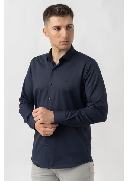 Aarberg G2424 Regular Fit Pamuklu Likralı Gömlek Lacivert fiyatları