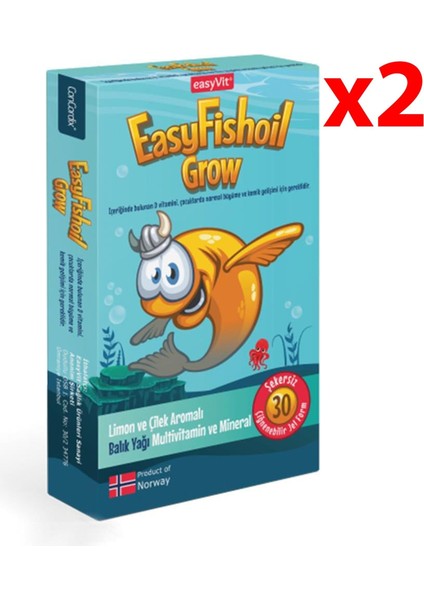 EasyFishoil Grow 30 Çiğnenebilir Jel Tablet 2 Adet