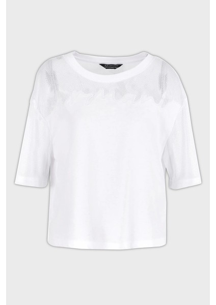 Pamuklu Relaxed Fit Bisiklet Yaka T Shirt Bayan T Shirt 3DYT34 YJ3RZ 1000 indirimleri