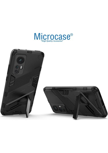 Xiaomi Redmi Note 12S 4g Matrix Serisi Armor Standlı Perfect Koruma Kılıf - Siyah AL3416