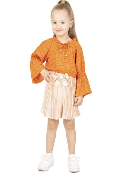 Kız Çocuk Çizgili Şort