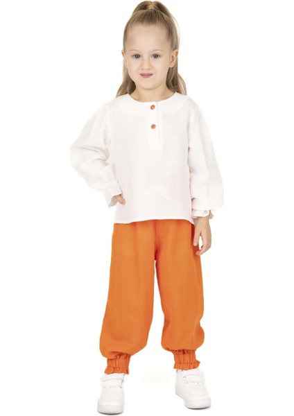 Kız Çocuk Düğmeli Bluz