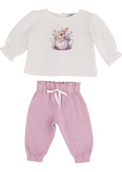 Kız Bebek 2'li Pantolon-Bluz Takım