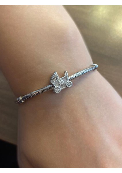 Bebek Arabası Model Gümüş Charm fiyatları