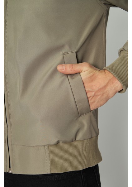 Erkek Soluk Bej Kolları Lastikli Yazlık Mont Ceket modelleri