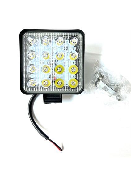 Çalışma Lambası 16 LED Kare Unıversal Kamyon Tır Off Road Rockswell 12-48 Volt