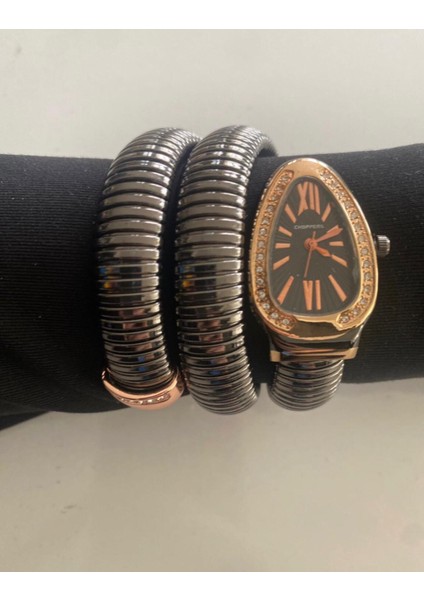 Kadın Siyah Yılanlı Saat modelleri