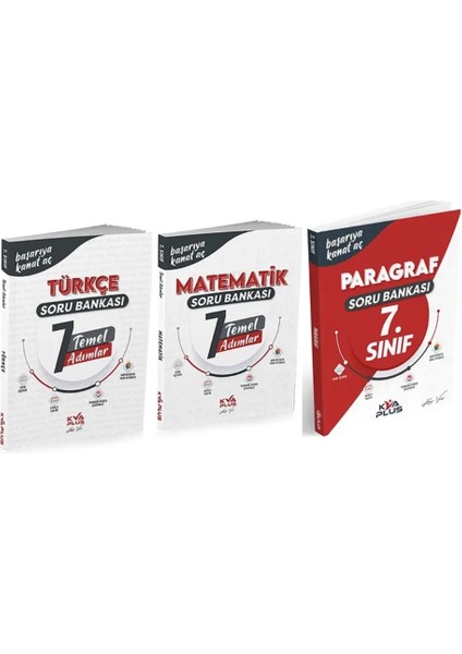 7.Sınıf Türkçe - Matematik Temel Adımlar Soru Bankası ve Paragraf Soru Bankası 3 Kitap