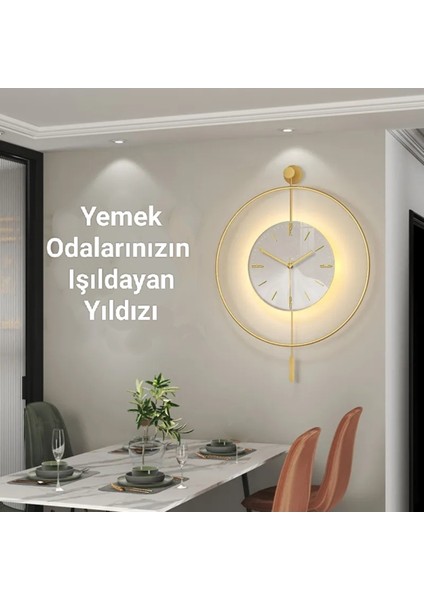 Iskandinav Iskandinav Kristal 60 cm Gold - Pilli LED (3ADET Pil ile Geldmektedir ) - Metal Duvar Sa