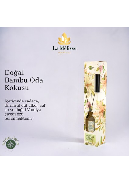 Bambu Çubuklu Doğal Oda Kokusu ( Reed Diffuser ) Vanilya Çiçeği 50 ml