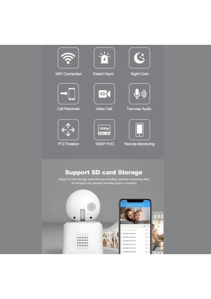 1080P Bebek Çocuk Izleme Kamerası My Baby Home Security Camera Ev Güvenlik Kamerası Uygulamalı modelleri