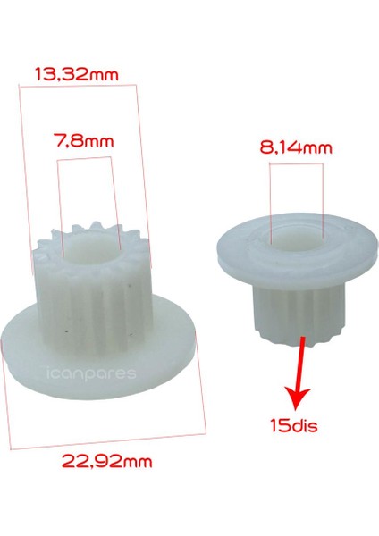 Kenwood Uyumlu Bm 230 Ekmek Yapma Makinası Motor Dişlisi (Ölçülere Dikkat Ediniz) fiyatları