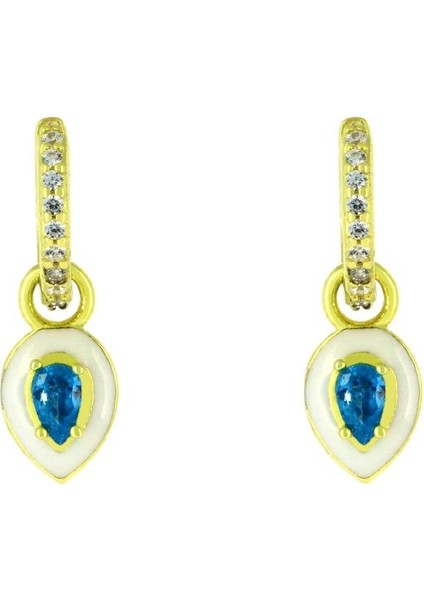 925 Ayar Gümüş Mineli Oval Tasarım Küpe fiyatları