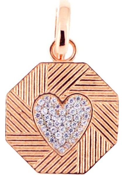 925 Ayar Gümüş Kalp Detaylı Altıgen Küpe fiyatları