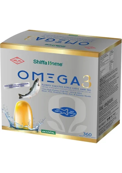 Shiffa Home Omega 3 - Balık Yağı Softjel 1000 mg 360 Softgel - Mega Boy