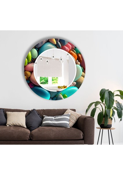 Zen & Spa Taşları Temperli Cam Duvar Aynası