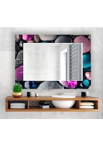 Zen & Spa Taşları Temperli Cam Duvar Aynası