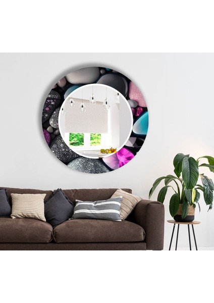 Zen & Spa Taşları Temperli Cam Duvar Aynası