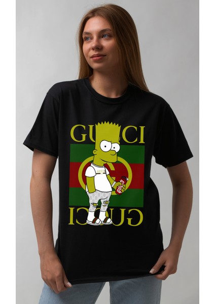 Simpsons - Bart Simpson' Temalı Oversize Street Wear Unisex Tişört.