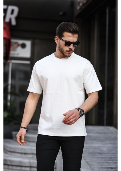 Beyaz Oversize Basic Erkek Tişört