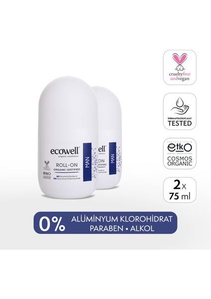 Organik Roll-on Erkek 2li (2 X 75 ml)