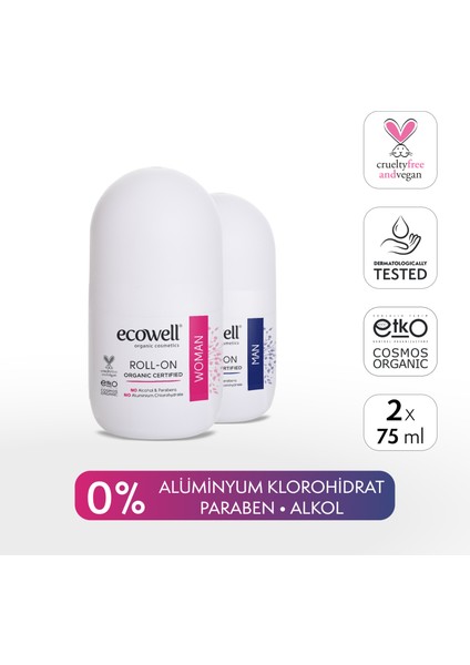 Organik Roll-on Kadın + Erkek Set (2 X 75 ml) SET