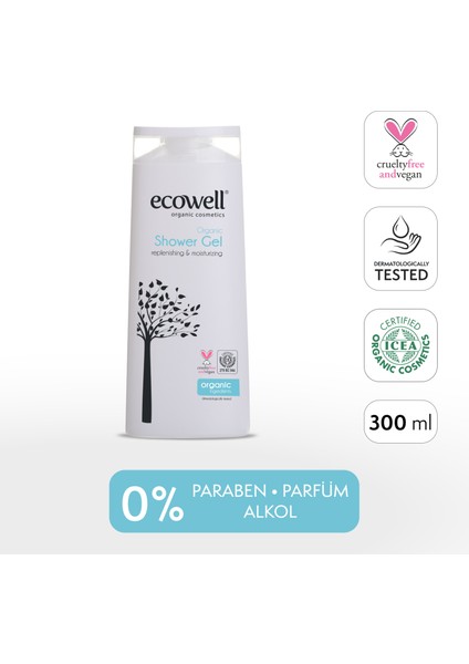 Duş Jeli, Organik & Vegan Sertifikalı, Arındırıcı, Tazeleyici, Hipoalerjenik, Argan Mucizesi, 300ml