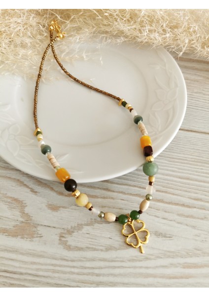 Özel Tasarım 4 Yapraklı Yonca Şans Etnik Kadın Kolye fiyatları