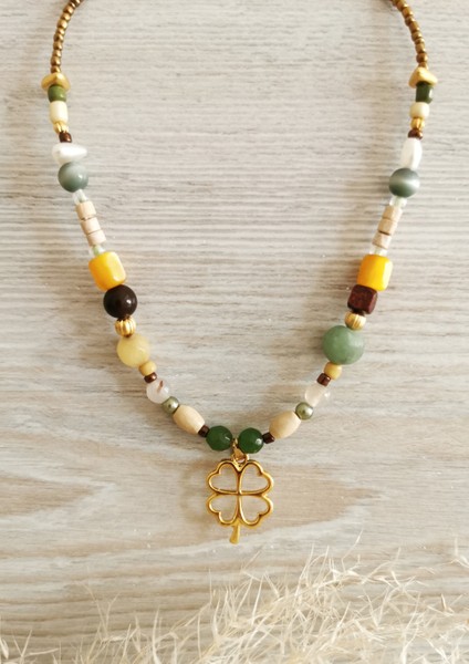 Özel Tasarım 4 Yapraklı Yonca Şans Etnik Kadın Kolye modelleri