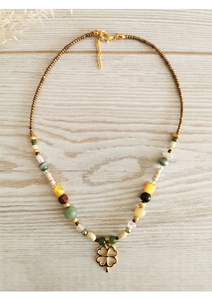 Özel Tasarım 4 Yapraklı Yonca Şans Etnik Kadın Kolye fırsatları