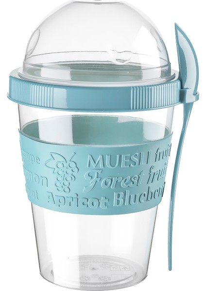 Take'n Go 600 ml Kapaklı ve Kaşıklı Yoğurt Kabı & Beslenme Kabı & Lunch Box