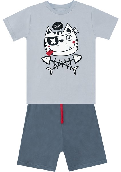 Ahoy Kedi Erkek Çocuk T-Shirt Şort Takım
