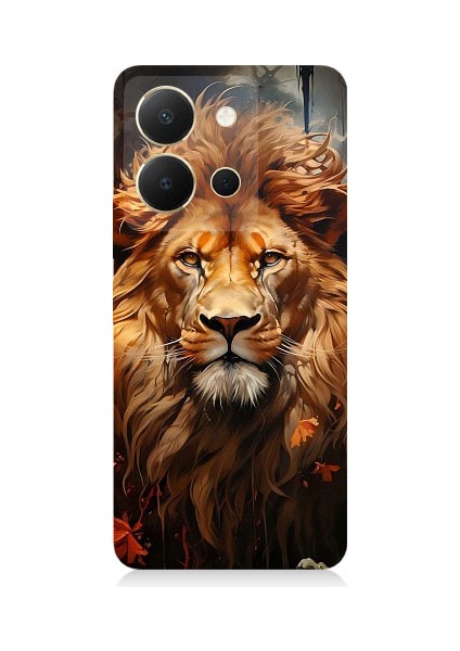 Vivo Y36 Uyumlu Yorgun Savaşçı Aslan Desenli Silikon Kılıf