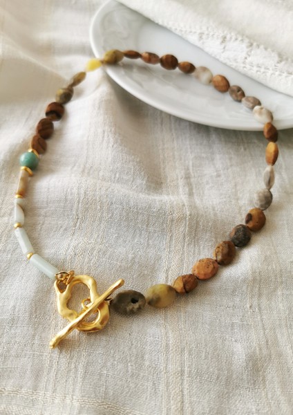 Özel Tasarım Jasper, Amazonit Doğaltaş Kadın Kolye fiyatları