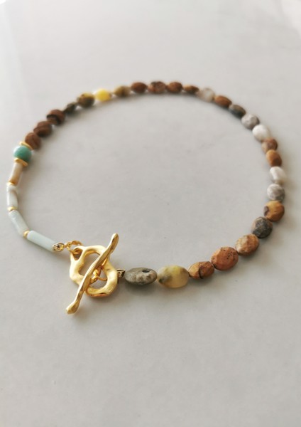 Özel Tasarım Jasper, Amazonit Doğaltaş Kadın Kolye modelleri