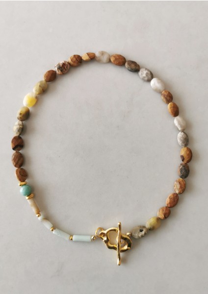 Özel Tasarım Jasper, Amazonit Doğaltaş Kadın Kolye fırsatları