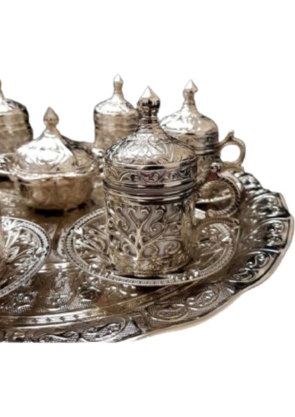 6 Kişilik Gümüş Bakir Fincan Takimi Türk Kahvesi Fincan Takımı, HEDIYE010 fiyatları