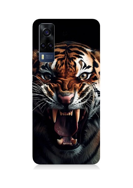Vivo Y53S Uyumlu Vahşi Kaplan Desenli Silikon Kılıf