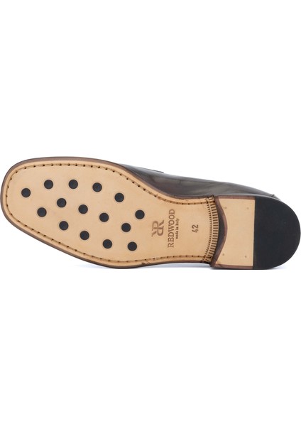 Erkek Hakiki Deri Kahverengi Loafer Ayakkabı 1022 16562 Erk Ayk Y24 Marrone