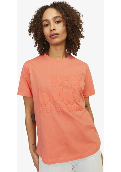 Jxpriya Kadın Turuncu T-Shirt 12251997-PEACHECHO