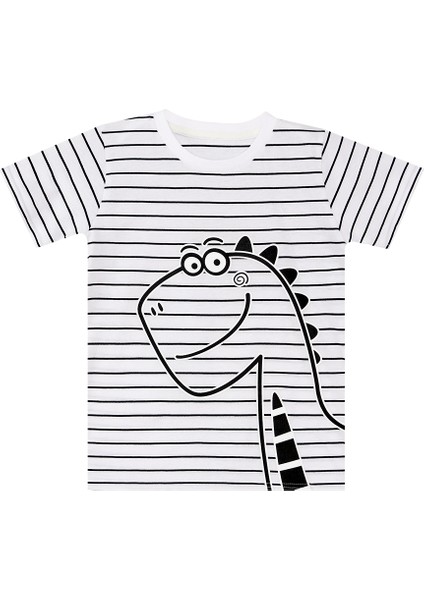 Sevimli Dino Erkek Çocuk T-Shirt Kapri Şort Takım