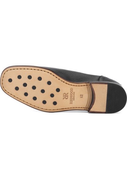 Erkek Hakiki Deri Siyah Loafer Ayakkabı 1022 16565 Erk Ayk Y24 Nero modelleri