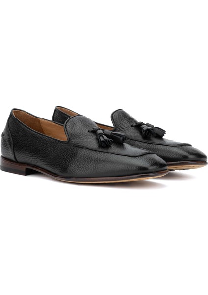 Erkek Hakiki Deri Siyah Loafer Ayakkabı 1022 16565 Erk Ayk Y24 Nero indirimleri