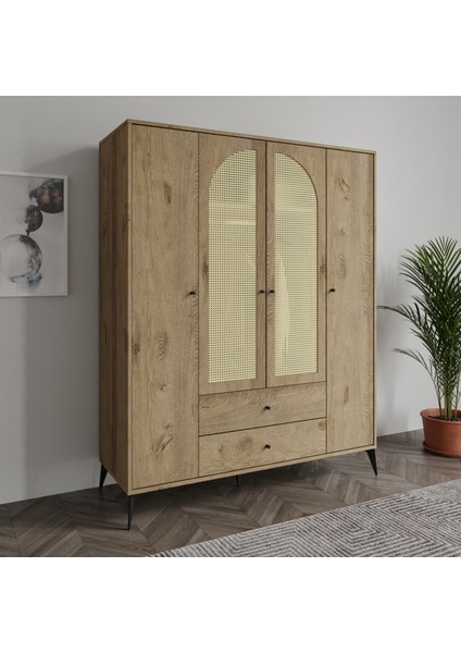 Diamond 4 Kapaklı 2 Çekmeceli Çift Hazeranlı Lefkas Dolap fiyatları