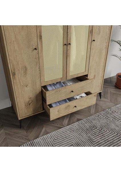 Diamond 4 Kapaklı 2 Çekmeceli Çift Hazeranlı Lefkas Dolap indirimleri