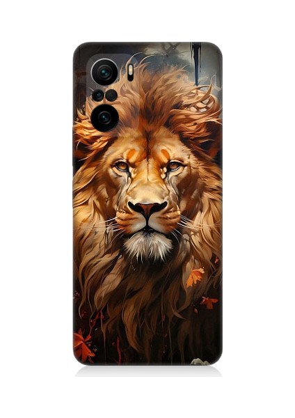 Xiaomi Redmi K40 Uyumlu Yorgun Savaşçı Aslan Desenli Silikon Kılıf